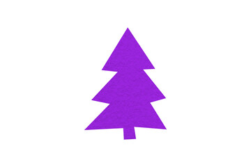 Fototapeta premium A cute purple Christmas tree made of paper is placed on a transparent background.