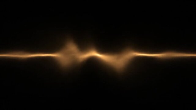 Golden Energy Wave on Black Background