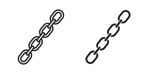 Obraz premium Chain icon silhouette. Editable stroke. Line vector illustration design