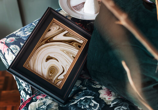 Abstract Art Frame Mockup PSD