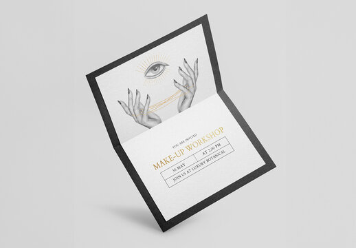 Elegant Makeup Workshop Invitation Mockup PSD