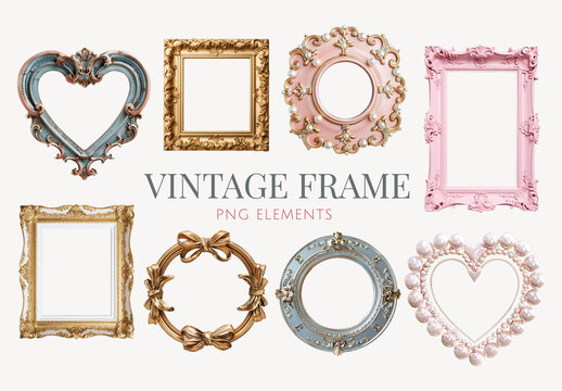 Elegant Vintage Frame Element Set