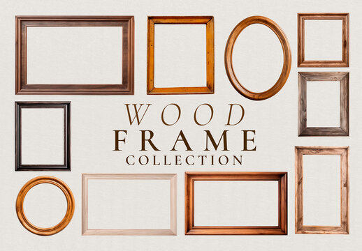 Elegant Wooden Frame Element Set