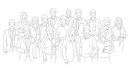 Naklejka premium A Diverse Group of Professionals Standing Together in a Formal Setting