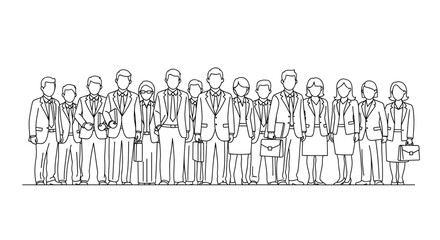 Naklejka premium Diverse Group of Professionals Standing Together in Business Attire