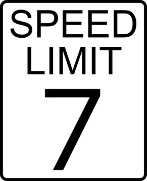 speed limit 7 mph sign