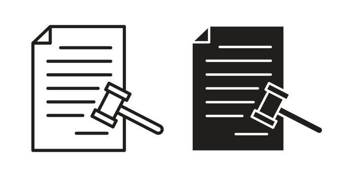 Corporative law icon set, logo vector eps10