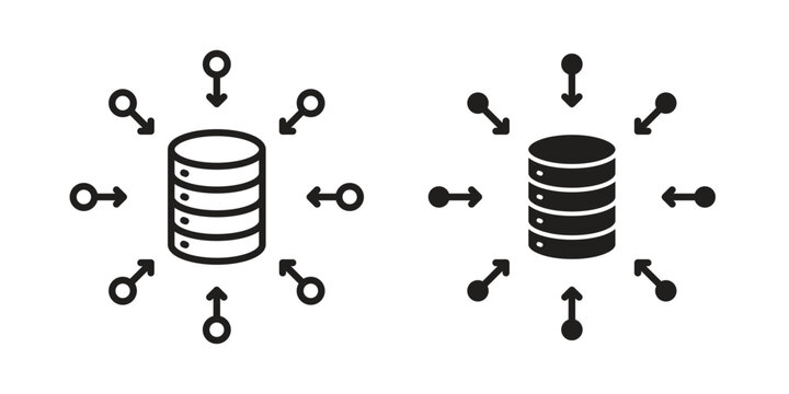 Data aggregation icon set, logo vector eps10