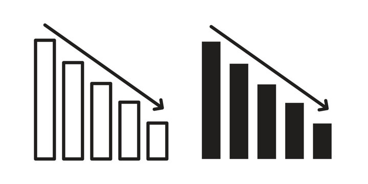 Decrease icon set, logo vector eps10