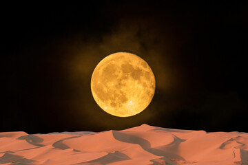 milky way and milky way over the desert in the night. the stars in the middle.