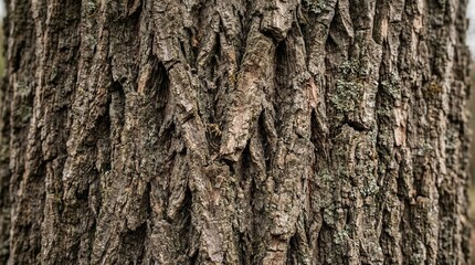Obraz premium Intricate natural pattern of weathered tree bark revealing the strength and resilience of forest growth, a close-up texture for organic design elements