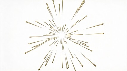 Fototapeta premium Elegant golden fireworks burst isolated on white background luxury celebration abstract graphic holiday greeting card design element new year party decoration festive vector
