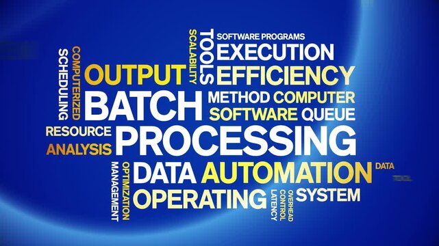 Batch Processing animated word cloud-text design animation tag kinetic typography seamless loop.