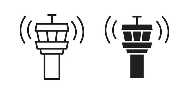 Control Tower icon collection vector illustrations, Vector pictogram