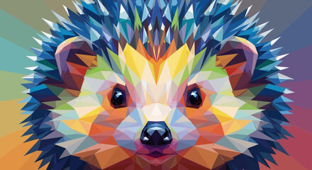 Colorful hedgehog face closeup portrait. © Sego