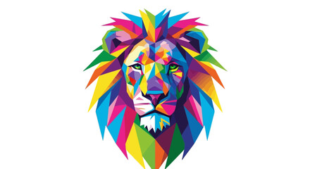 Fototapeta premium Colorful Lion Head Close Up Portrait 1.