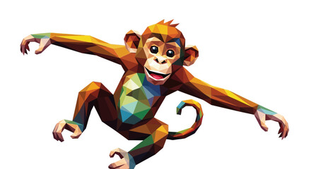 Colorful monkey jumping in air. © Sego