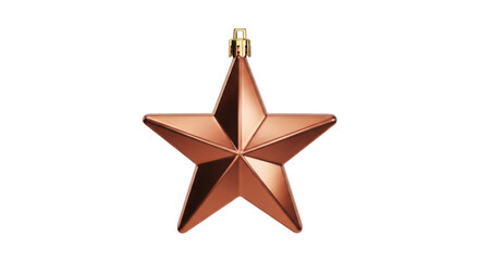 Fototapeta premium Bronze star christmas ornament isolated on transparent background