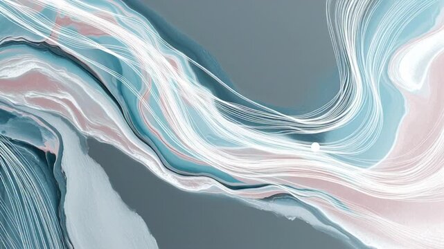 Soft watercolor liquid abstract music loop flows gently on screen