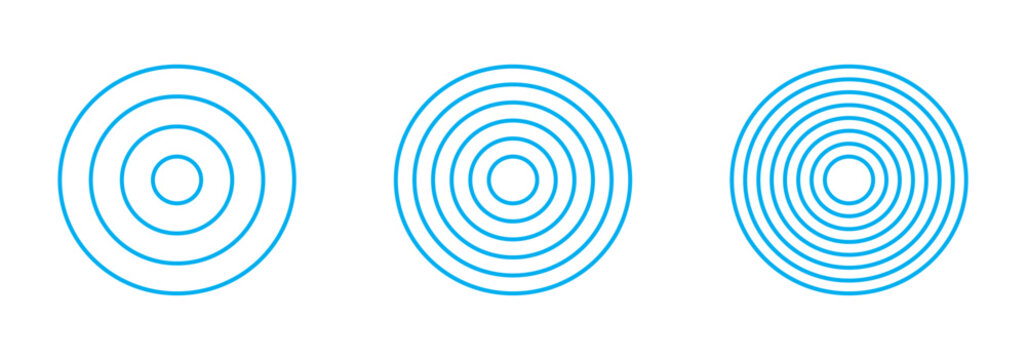 Polar grids concentric circles. Concentric circles set.