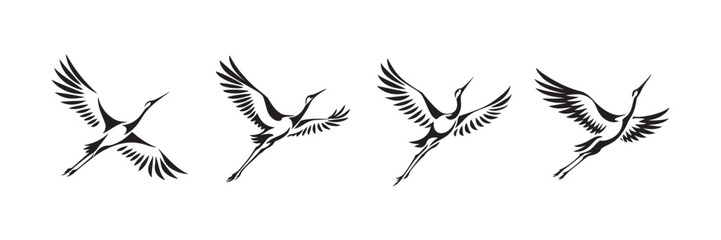 Obraz premium elegant crane flying pose design