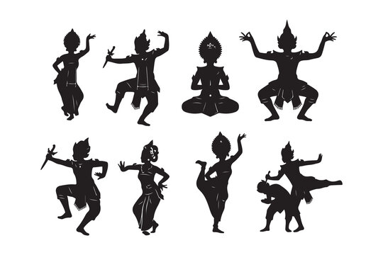 balinese traditional dancers silhouette design