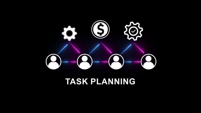 Task planning and management concept with symbolizing project execution project management