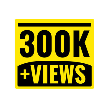 300K Views Content Performance Counter PNG, Audience Expansion Badge Graphic, Engagement Boost Label Design, Viral Reach Tag Icon, Viewer Count Sticker PNG