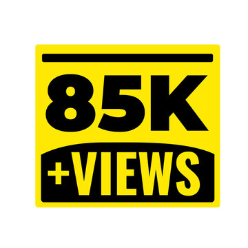 85K Views Platform Popularity Counter PNG, Audience Expansion Badge Design, Engagement Boost Label Graphic, Viral Content Tag Icon, Viewer Count Sticker PNG