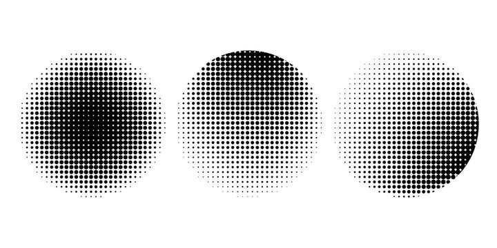 Circle dot frame. Circular border with effect halftone. Modern faded ring.
