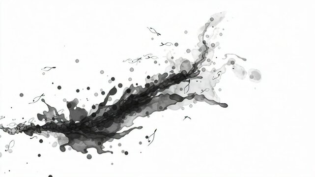 Watercolor fluid motion creates dynamic organic splashes and fluid movements