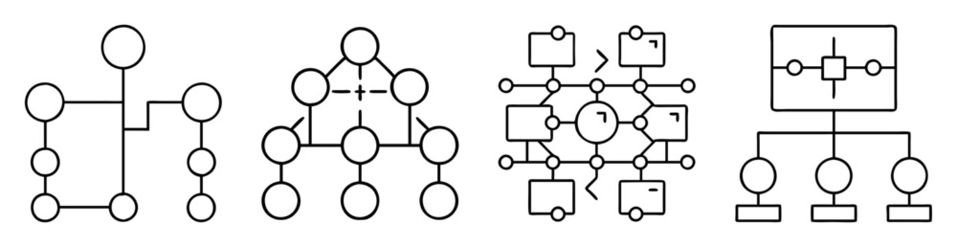 Abstract representation of hierarchical structures and network topologies in vector graphics