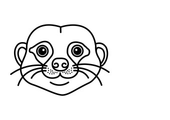 Obraz premium Meerkat Face Line icon. Vector Illustration