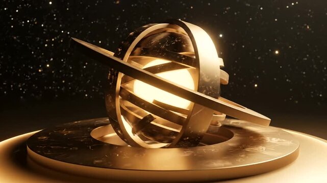 Golden Armillary Sphere Model Astronomy.