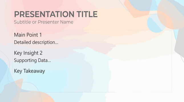 Modern Presentation Title with Abstract Background and Bullet Points
