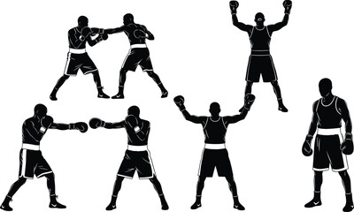 Basketball Player Silhouette Set Featuring Male Athletes Dribbling Shooting Passing and Dunking for Sports Competition Team Training and Fitness Illustration © MD