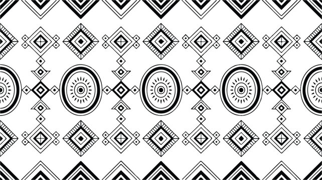 aztec geometric pattern with circles and diamonds