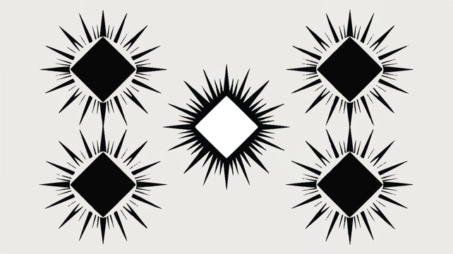 blackandwhite diamond shapes with spiky outlines on gray background