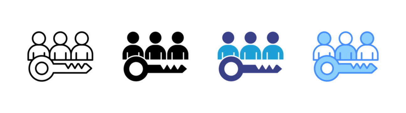 Key Employee icon set multiple style collection