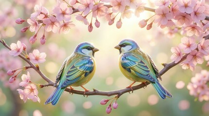 Fototapeta premium birds are togther
