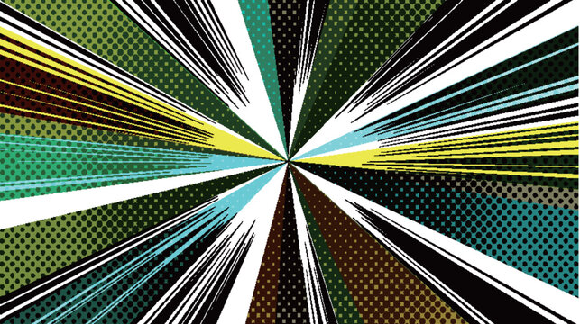 Vibrant Comic Style Radial Action Lines Background