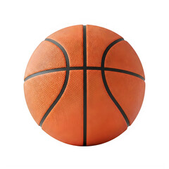 Fototapeta premium Basketball with black lines on orange textured surface sports equipment transparent background