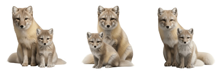 Obraz premium Pair of Foxes PNG, Isolated Wild Fox Mates on Transparent Background, Forest Wildlife Animal Nature Clipart for Design Projects.