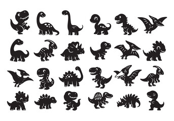 baby dinosaur silhouette cartoon cute dino laser cut © Dwi
