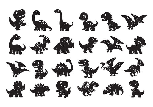 baby dinosaur silhouette cartoon cute dino laser cut