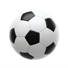 Fototapeta premium Soccer ball with black and white panels on plain white background transparent background