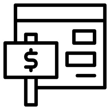 SEO Online Paid Advertising Campaign Marketing line icon