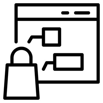 SEO Online Website shopping detail System line icon