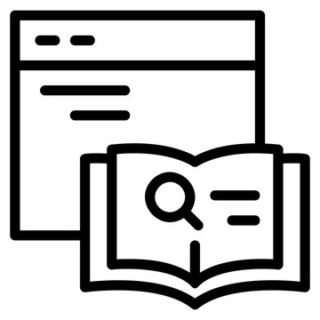 SEO Online SEO Guide Knowledge Learning line icon