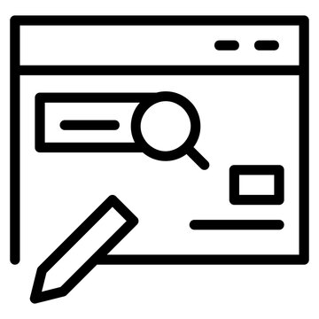 SEO Online Content Editing Search Optimization line icon